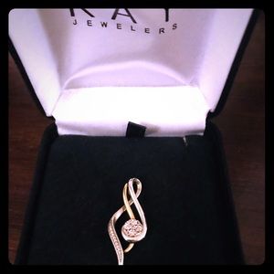 Kay’s Diamond Swirl Charm Silver/10K Gold
